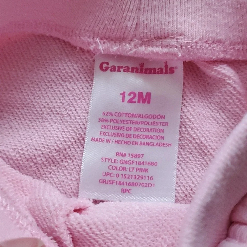 Garanimals Girls Besties Long Sleeve‎ Shirt and Pants Outfit Size 12M